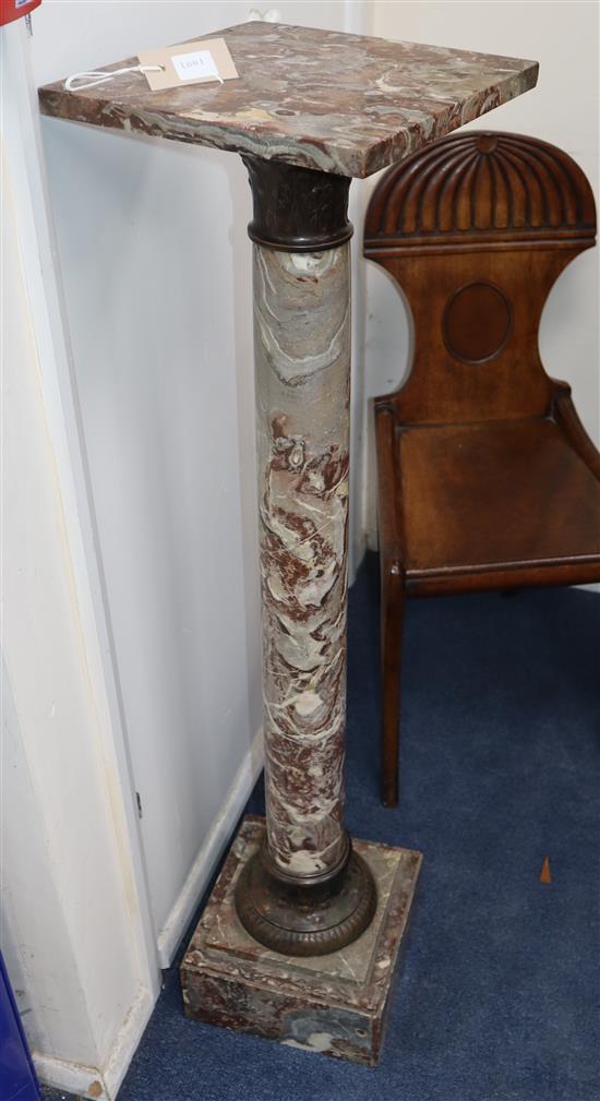 A Victorian marble pedestal H.113cm